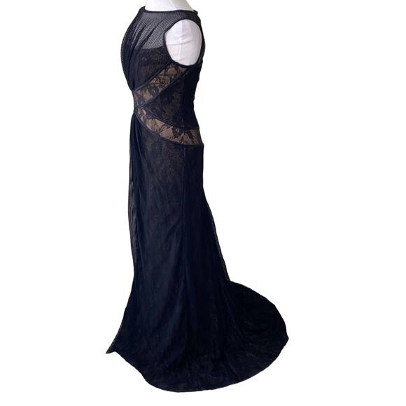 TADASHI SHOJI Mesh Lace Sleeveless Floor Length Evening Gown Style ADH1190L - Picture 8 of 14